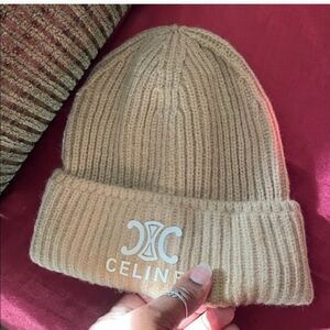 Celine Blush Ribbed Knit Hat